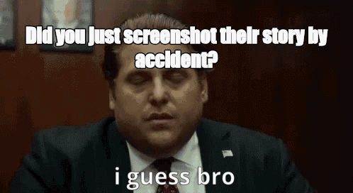 Did you just screenshot their story by accident? - I Guess Bro Meme GIF